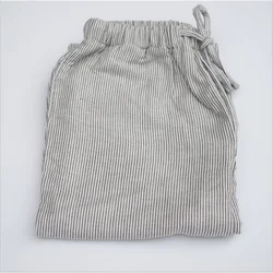 Pantalones de dormir de algodón 2024 para hombre, ropa de dormir informal a rayas, de talla grande, para primavera y otoño, 100%