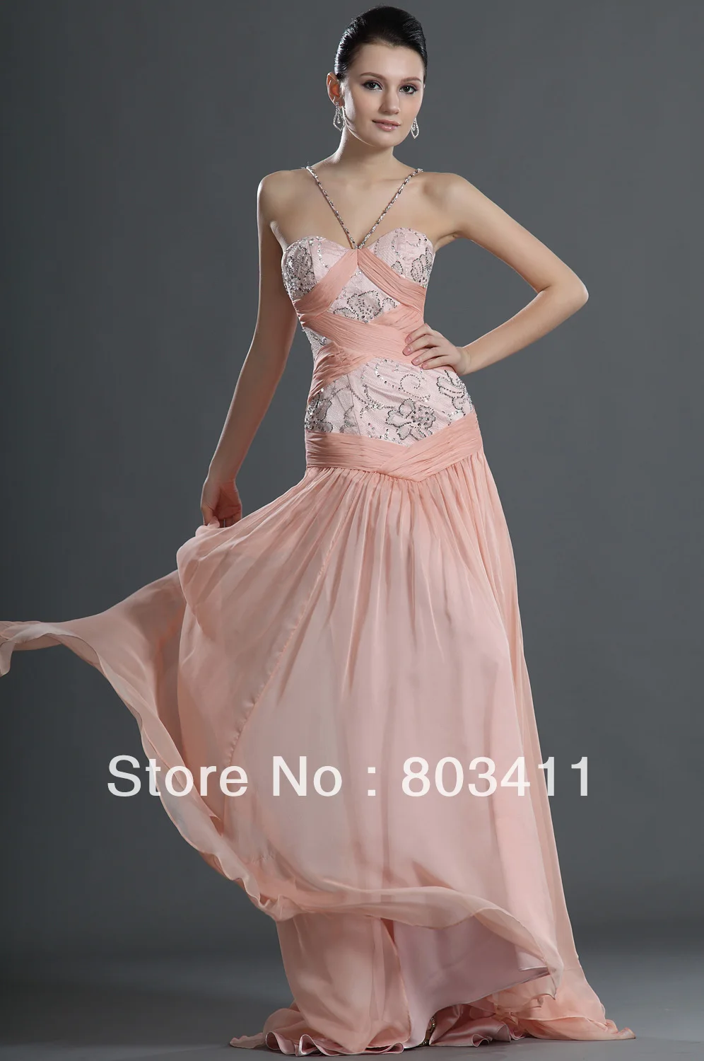 Vintage Mermaid Pageant Dress Spaghetti Strap Sweetheart Neckline Pink Lace Chiffon Evening Dress