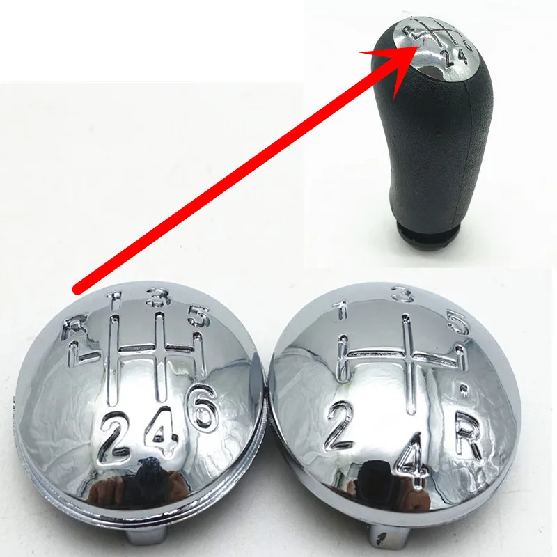 Chrome Car Styling Gear Shift Knob Emblem Cap Collar Knob Cover Cover  For Renault Clio III MK3 Megane Scenic MK2 2003-2009