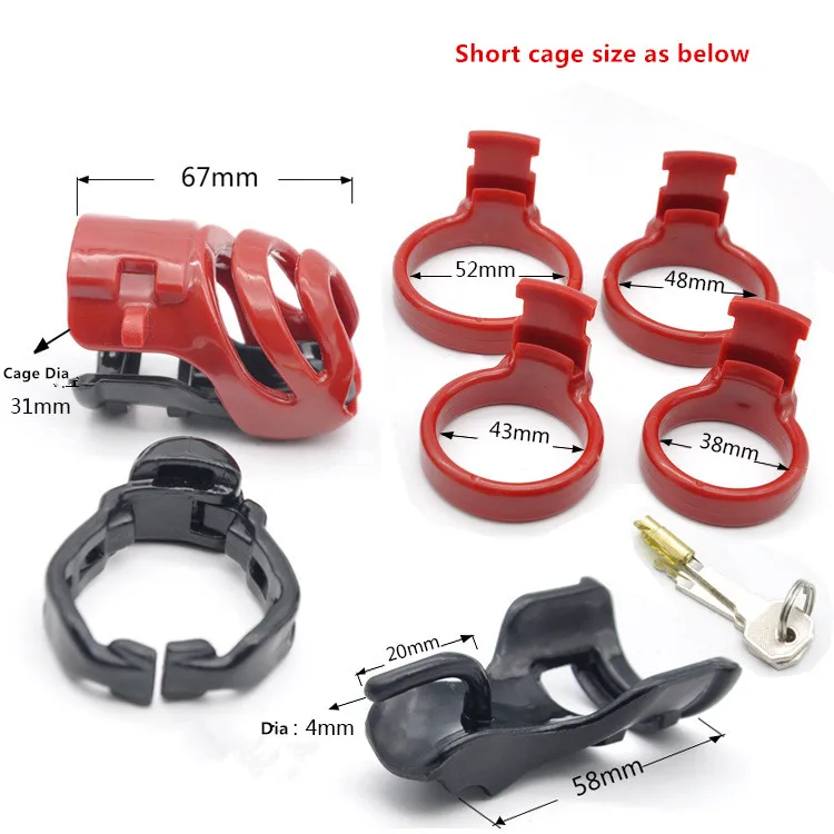 New design plastic  Male cock lock 4 rings Chastity anti-off device cage CB6000 bondage restraints SM sex toy for men