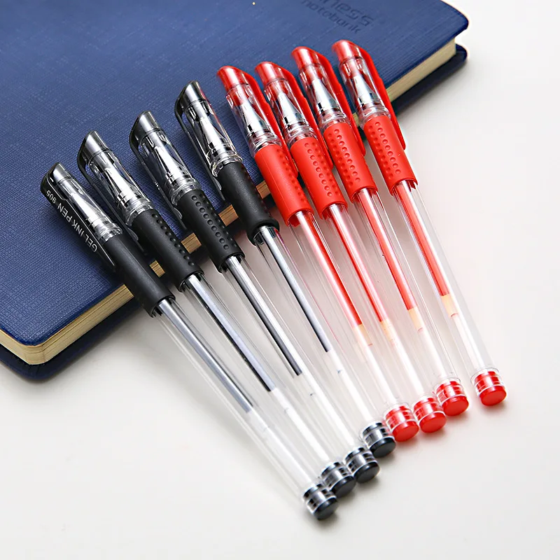 60 Pcs/lot(12pcs Per Box Total 5 Box) Gel Pen 0.5mm Writing Gel Pen Black Red Blue Wholesale Gel Pens Cheap Price Writing Supply