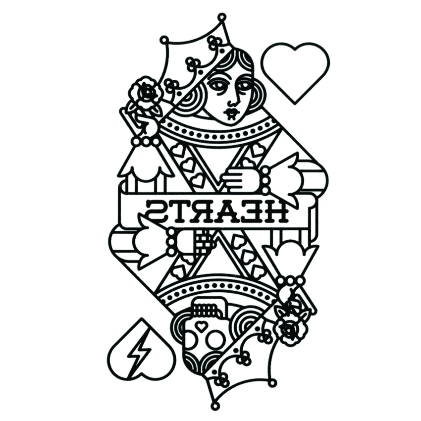 Autocollant de tatouage temporaire de Poker de coeur, faux tatouage vivant et mort, autocollant de Festival de tatouage flash pour enfants