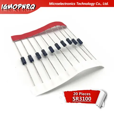 20PCS SR3100 SB3100 DO-41 Schottky Diode 3A 100V