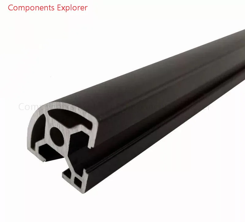 Arbitrary Cutting 1000mm 3030 Arc Black Aluminum Extrusion Profile,Black Color.