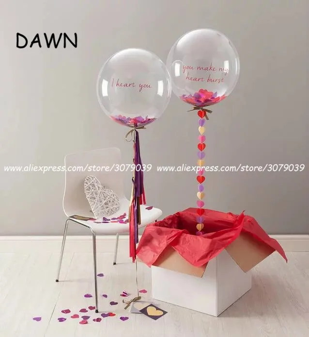 10pcs/lot 12/18/24 inch No Wrinkle Bobo Transparent Clear Balloons Birthday Wedding Party DIY Decoration Supplies