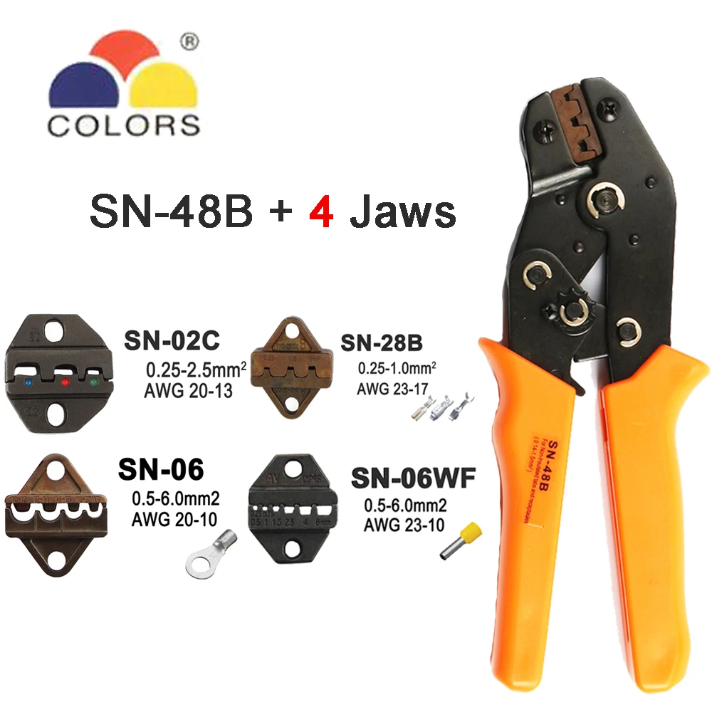 crimping tool SN-28B 0.25-1mm2 terminal pliers pince a sertir ferrule wire crimp hand tool alicate crimpador Multi SN-48B SN-02C