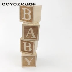 4Pcs  Natural Nursery Blocks 4cm Baby Blocks Rustic Baby Girl or Boys Nursery Decor Christmas Kids Gifts Children Toys