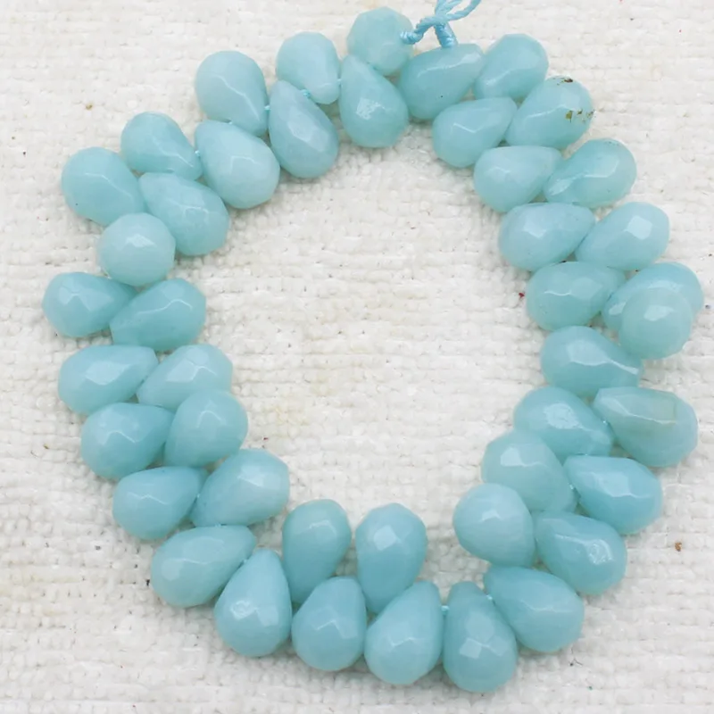 

Natural Blue Amazonite Faceted 6x9mm Drop Beads 44pcs,Beads For DIY Jewelry making ,We provide mixed wholesale for all items!