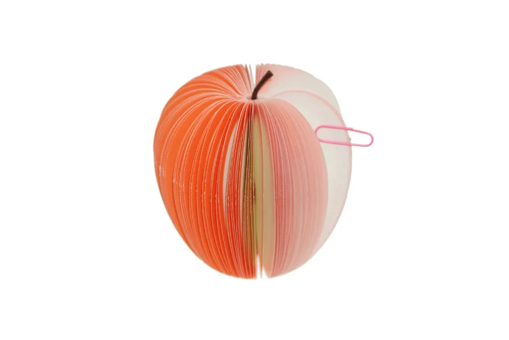 Leuke 3d Apple Vormige Sticky Paper Note, Draagbare Fruit Memo Pad, Rood