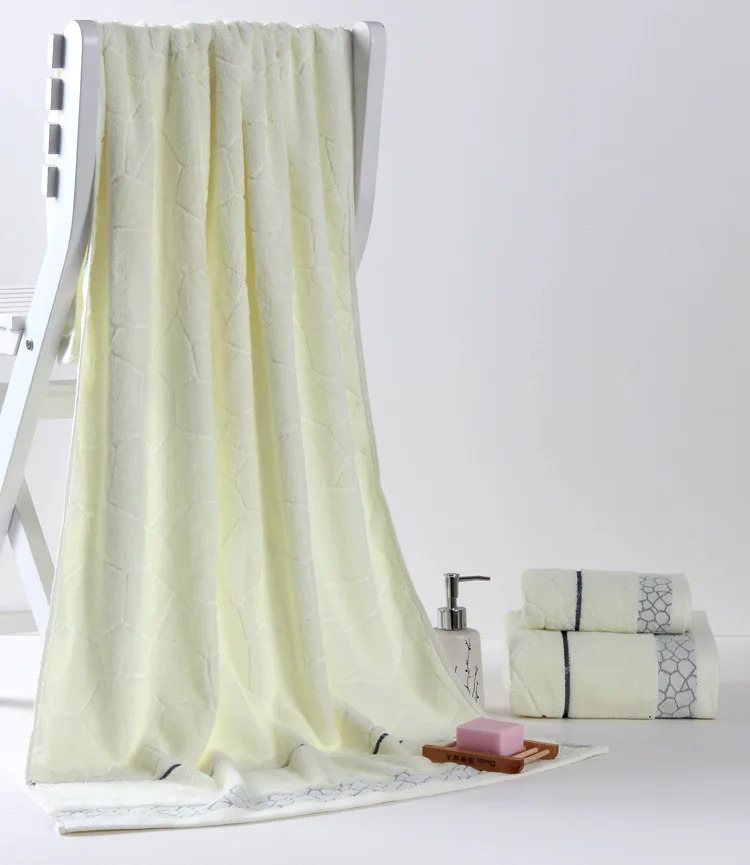 Natural Eco-friendly Embroidered Bath Towel, 100% Cotton, 6 Colors, Avaliable Fiber, Hot Sale, 140x70cm