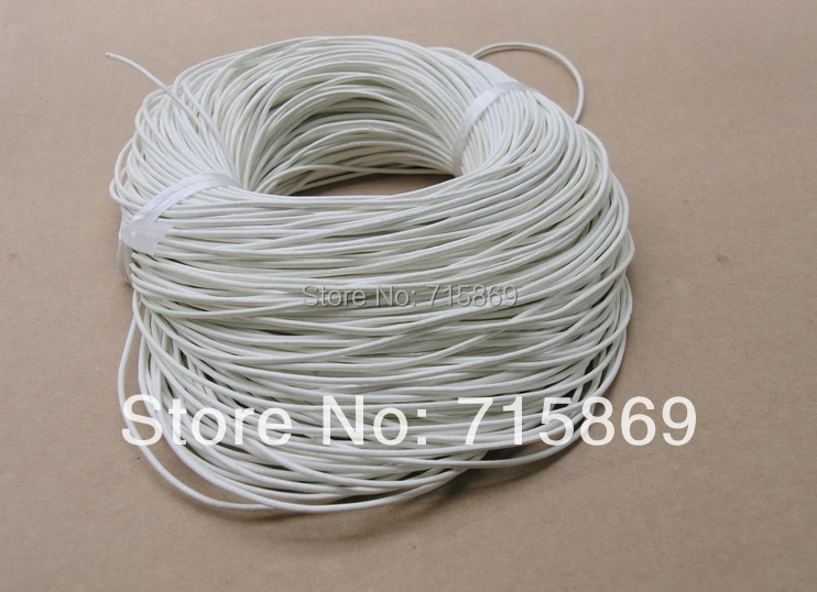 

100 Meters White Color Round Real Leather Cord 3mm Thick Jewellery Making Thong String