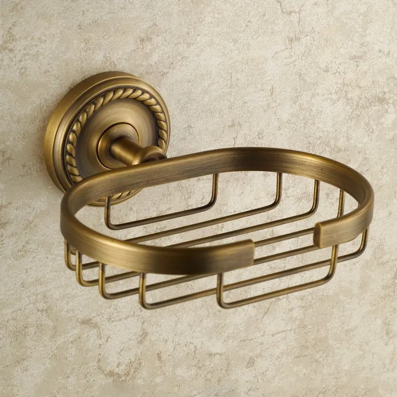 

Soap Dishes Antique Brass Wall Mounted Brass Soap Basket Bronze Finish Soap Dish Soap Holder Bathroom Accessories KD633