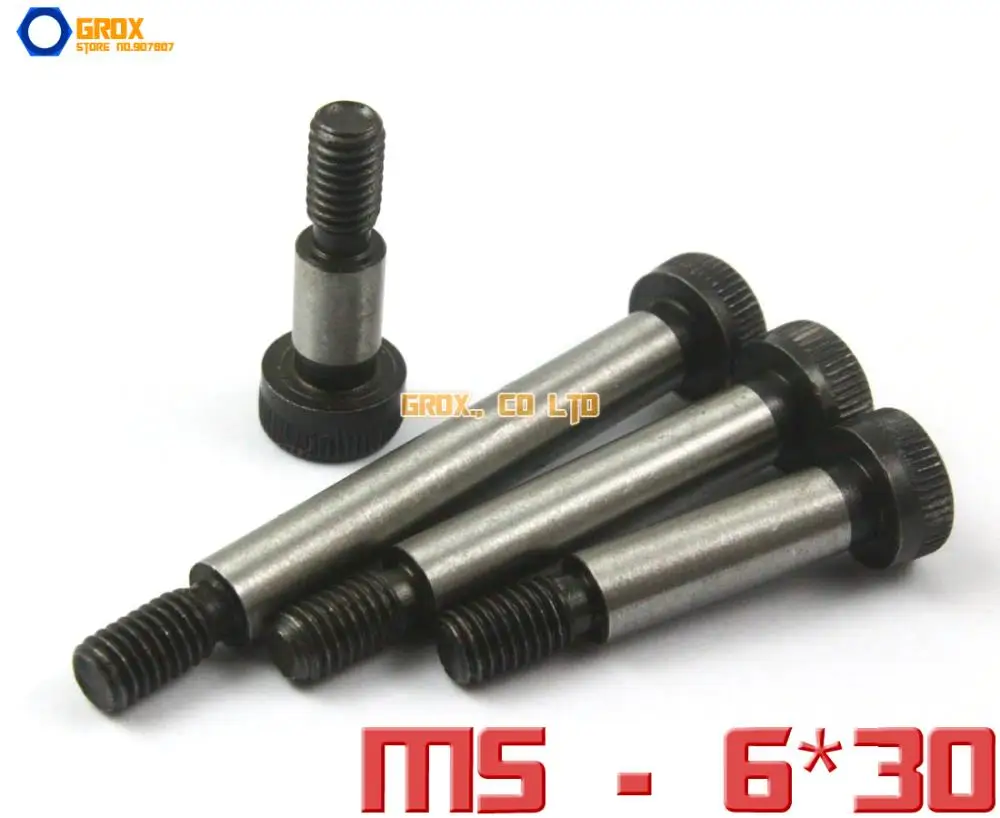 

10 Pieces M5 Threaded 6 x 30mm 12.9 Grade Alloy Steel Hexagon Socket Head Shoulder Screw Bolt