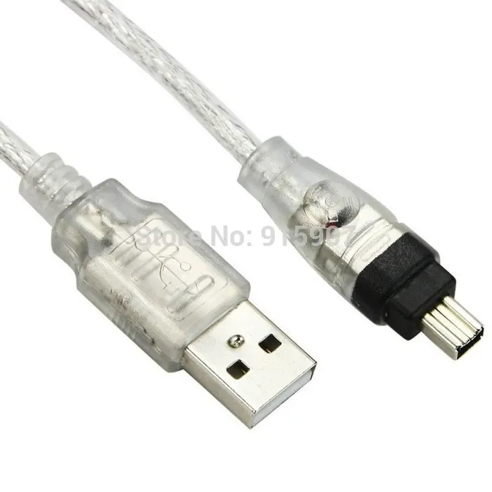Cablecc CY 100ซม.USBชายIEEE 1394 Firewire 4ขาชายILinkอะแดปเตอร์สายไฟสำหรับDCR-TRV75E DV
