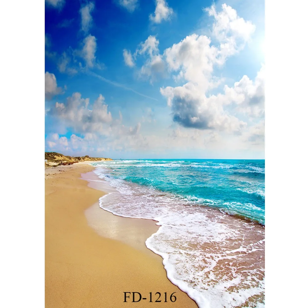 Sea Sky Beach Photography Background for Photograph Accessories Wedding Children Kids Vinyl Cloth Printed Backdrop Photo Studio