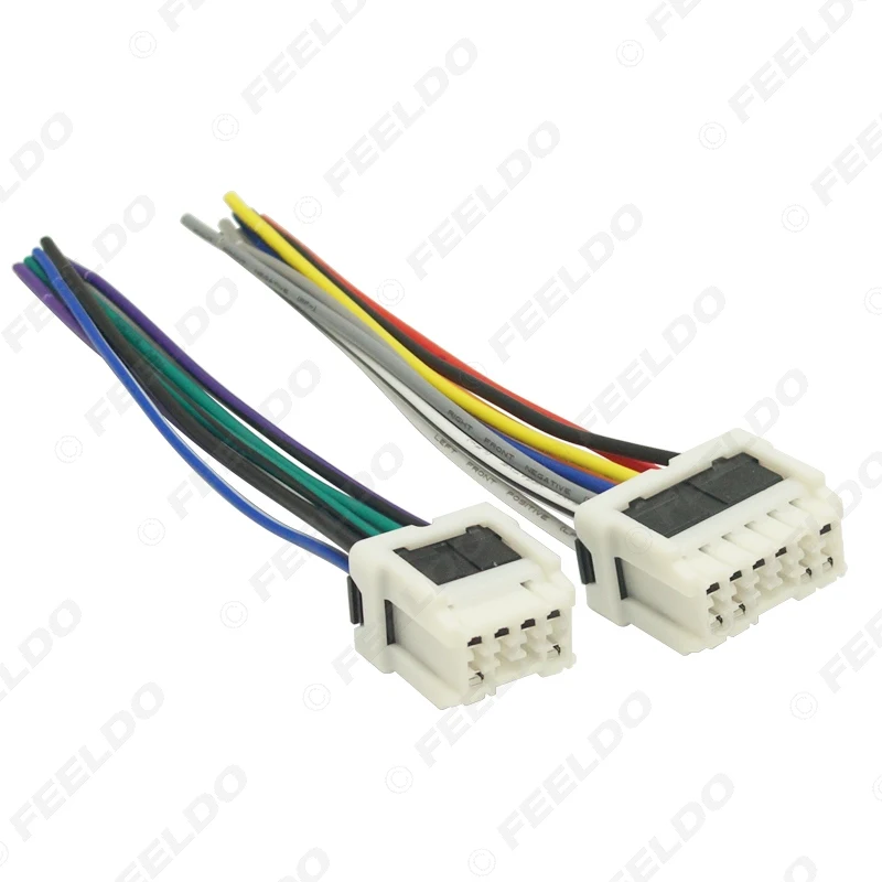 FEELDO 1Set Car Stereo Power Wiring Harness Adapter For Old NISSAN Micra Patrol Skyline Sunny Primera Radio Wire Plug#5712