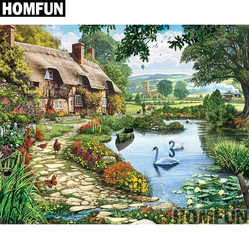 HOMFUN Full Square/Round Drill 5D DIY Diamond Painting \