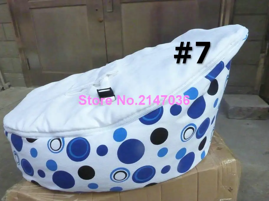 

Blue dots with white seat baby bean bag chair, 2 upper covers kids toddlers beanbag sofa seat - free shipping