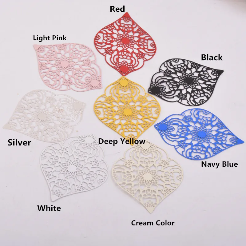 30pcs AB5446 40*54mm Filigree Hollow Flower Earring Pendant Big Leaf DIY Jewelry Findings Accessories