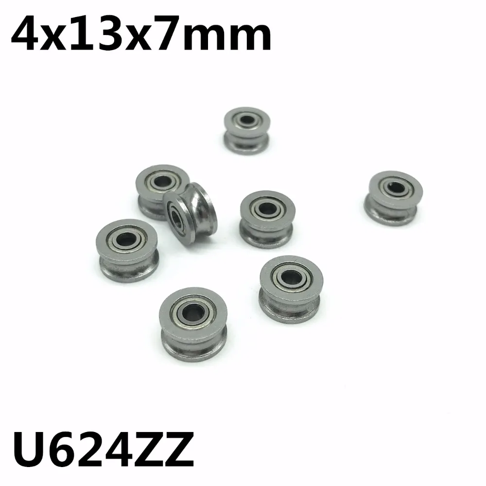 

10pcs U624ZZ 4x13x7 mm U groove deep groove ball bearing bearing steel High quality