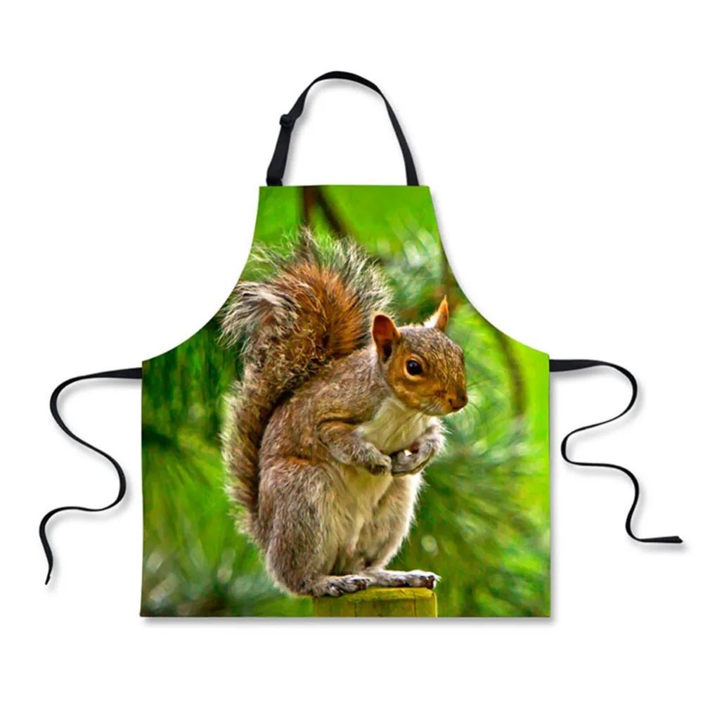 High quality 3D printing squirrel home leisure fashion kitchen aprons