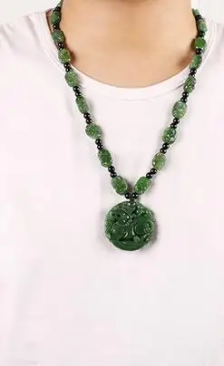 Xinjiang Hetian jadeite Jadeite Overlord Pendant Natural Jadeite Men 18 Arhat Necklace Pendant