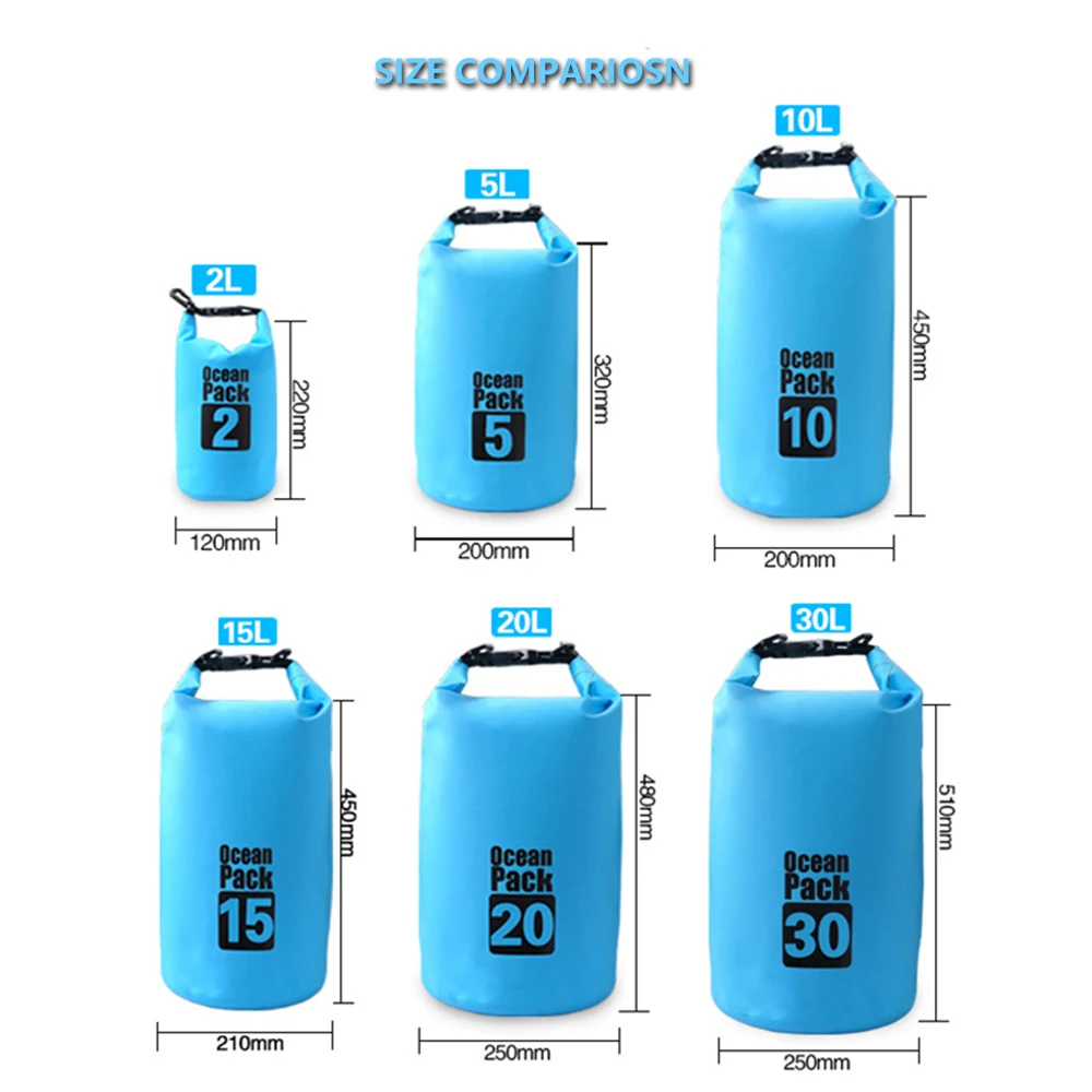 Водонепроницаемая водонепроницаемая сумка 5 л, 10 л, сумка для хранения, уличная сумка для плавания, каякинга, каноэ, реки, трекинга, лодки, плота