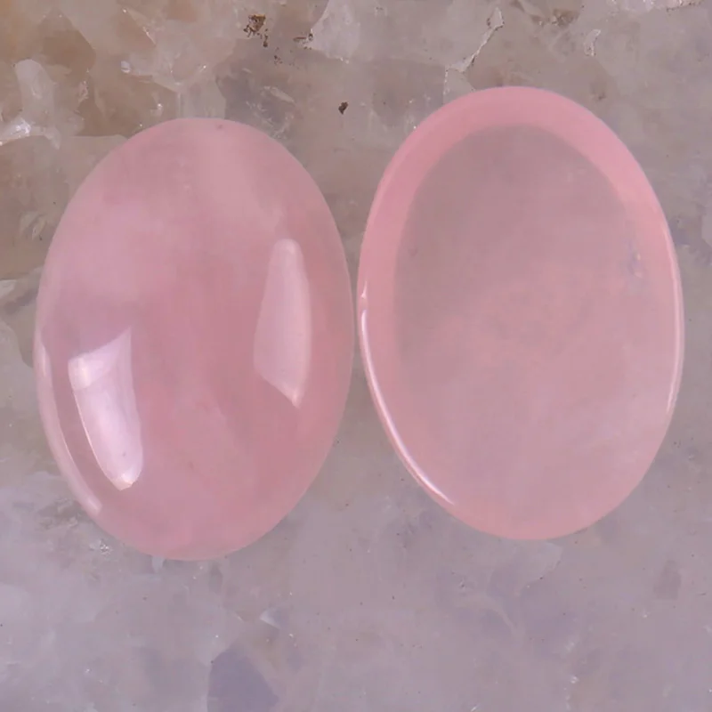 30x22MM Rose Quartz Beads Oval Cabochon CAB Jewelry For Woman Gift Making (2pcs/lot) H051