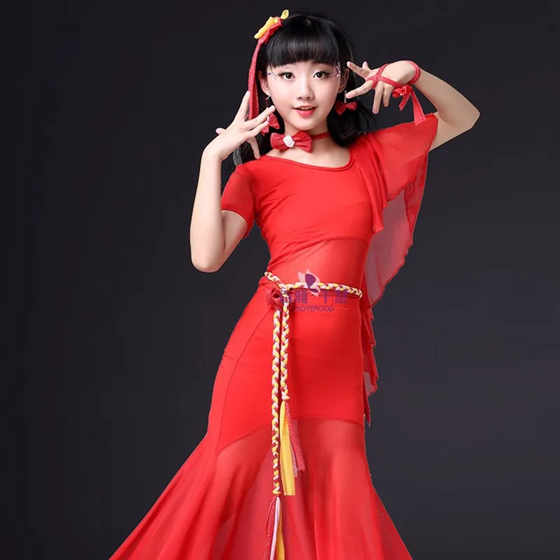 Kinderen Buikdansen Praktijk Lange Kleding Vrouwen Buikdans Prestaties Professionele Kostuums Ouder-kind Dans Pak H4517