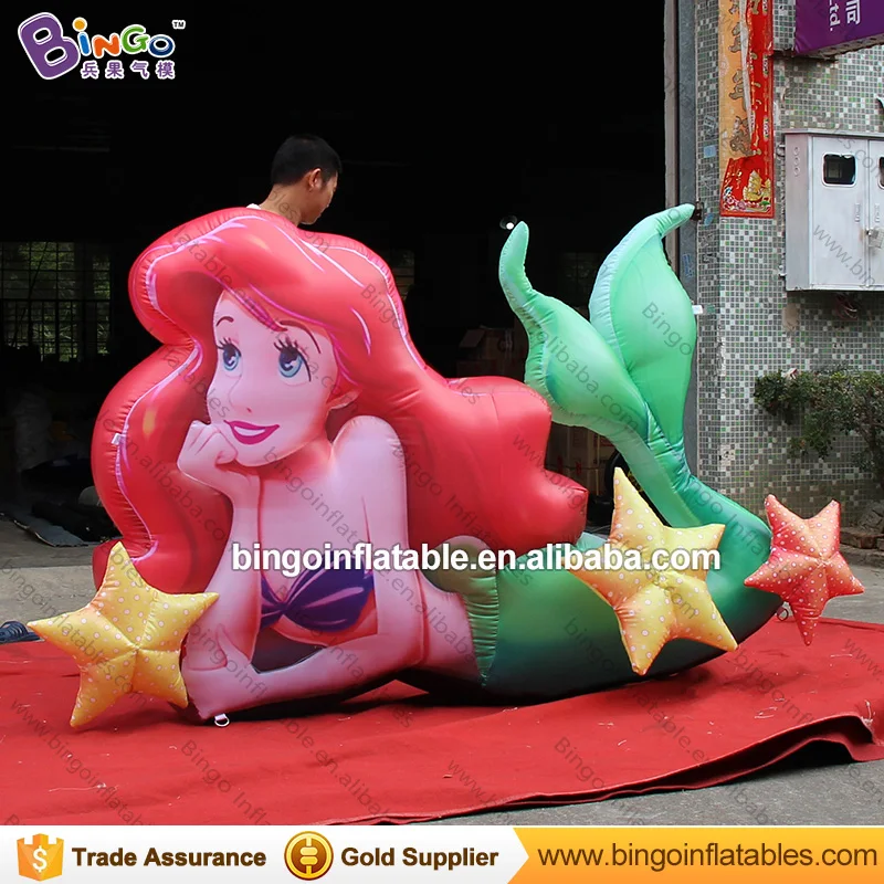 Venda quente inflável sereia balão gigante inflável sereia personagem dos desenhos animados para o oceano tema decoração festa brinquedo ao ar livre