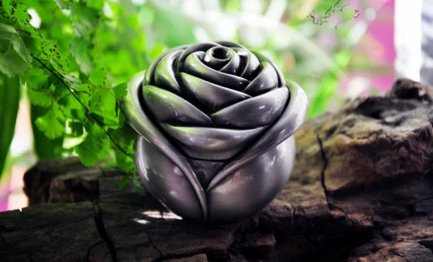 Novel rose-shaped Gothic European classic Princess metal jewelry box keepsake souvenir token box case 2122