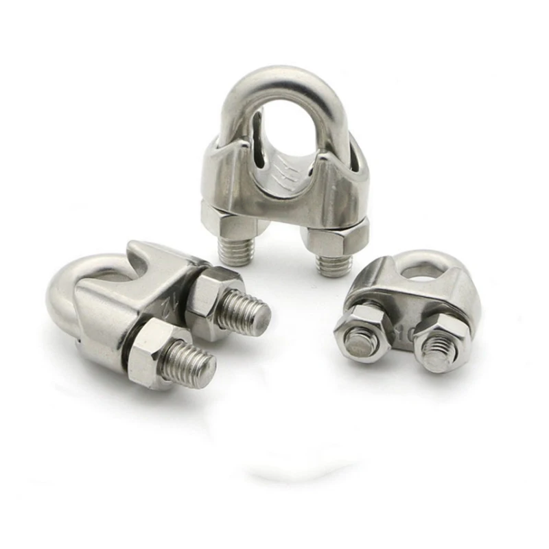 U type Clamp Wire Clips M2/3/4/5/6/8/10/12/14mm Rope Clip Cable Bolts Rigging Hardware clamps 304 Stainless Steel