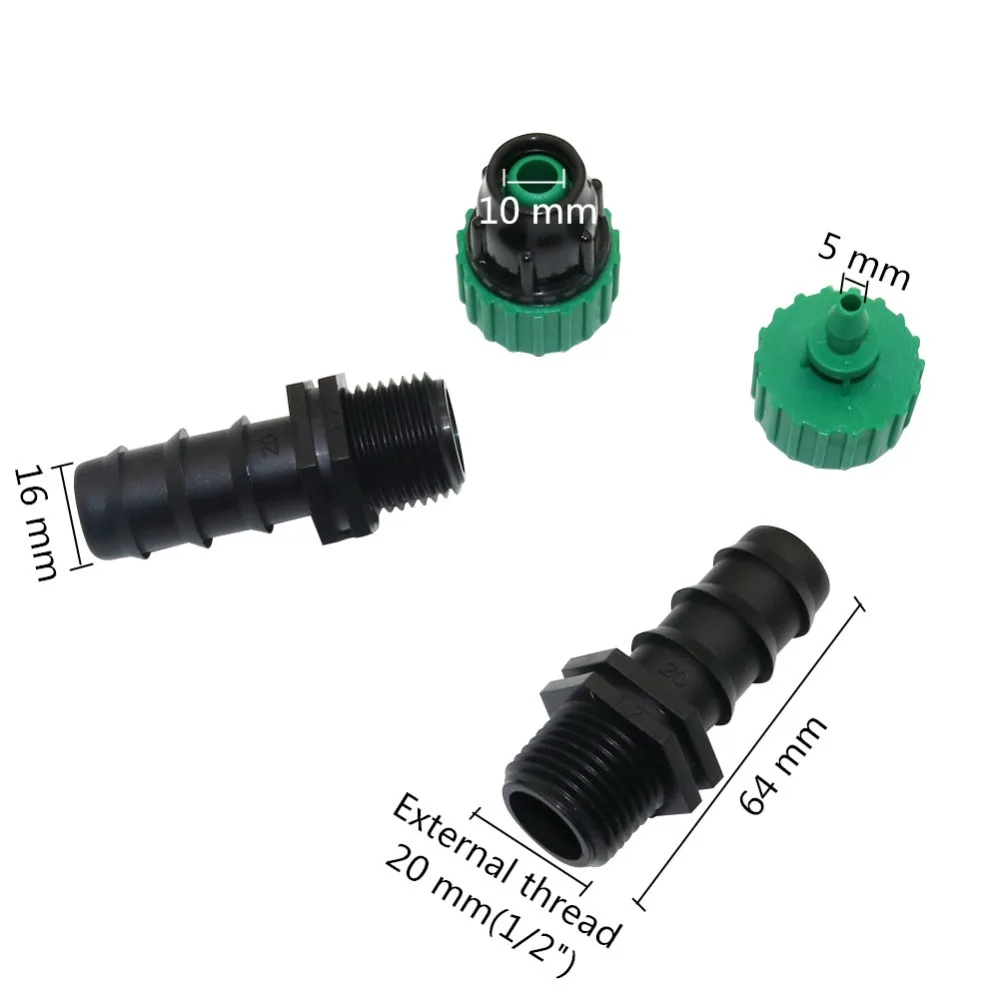 Nawadnianie rolnicze 16mm złącze węża do 4mm lub 8mm automatyczne kroplówki nawadnianie adapter rurowy armatura 1 sztuk