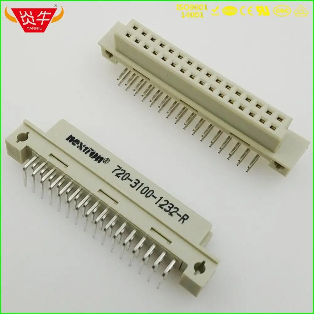 

50Pcs 232 DIN41612 DIN CONNECTOR 710-3100-1232-R 2*16P 32PIN FEMALE RIGHT ANGLE PINS EUROPEAN SOCKET 9001-38321COOA NEXTRON