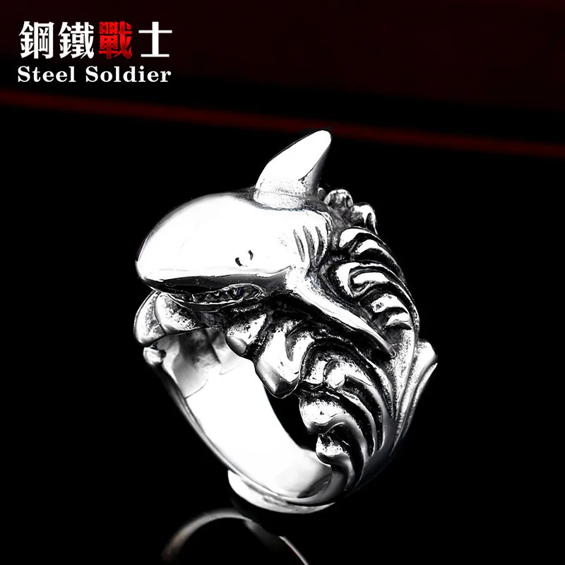 Steel soldier movie replica jewelry Alien 316l stainless steel ring star beast novel hottime men jewelry