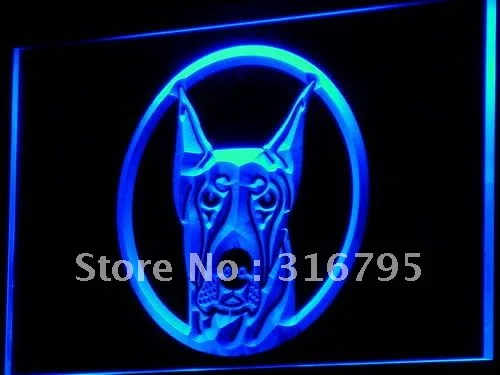 i667 Doberman Pinscher Dog Pet Shop LED Neon Light Light Signs On/Off Switch 20+ Colors 5 Sizes