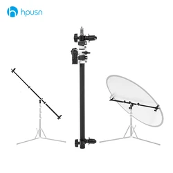 Holder Bracket Swivel Head Reflector Disc Arm Support with Telescopic Boom Arm Top Light Sandbag for Speedlite Mini Flash Strobe