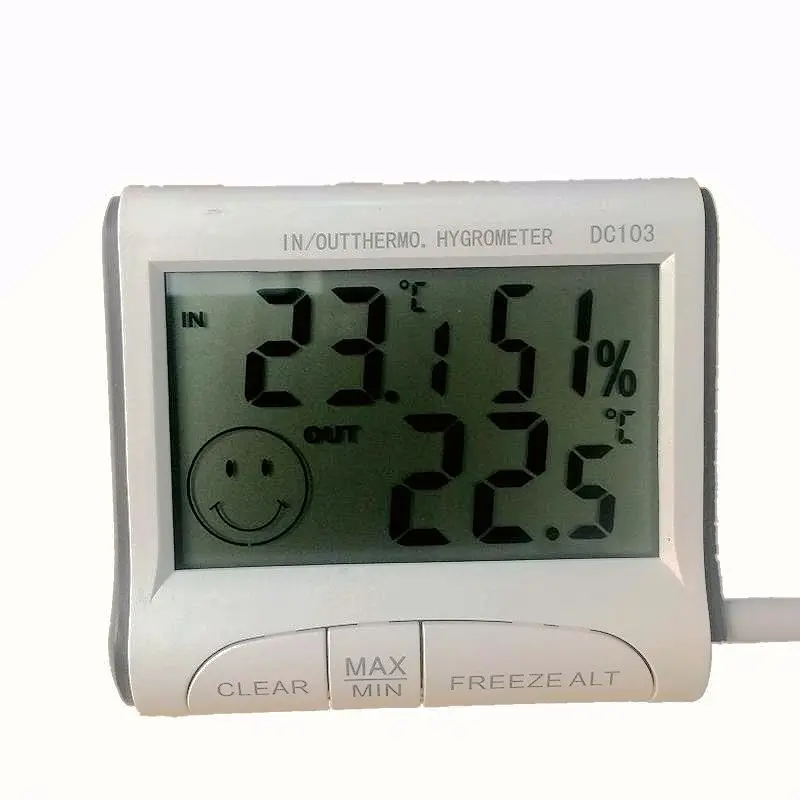 HOT!!! Mini Weather Station LCD Digital Indoor Outdoor Thermometer Hygrometer Meter With Clock And Temperature Sensor Probe