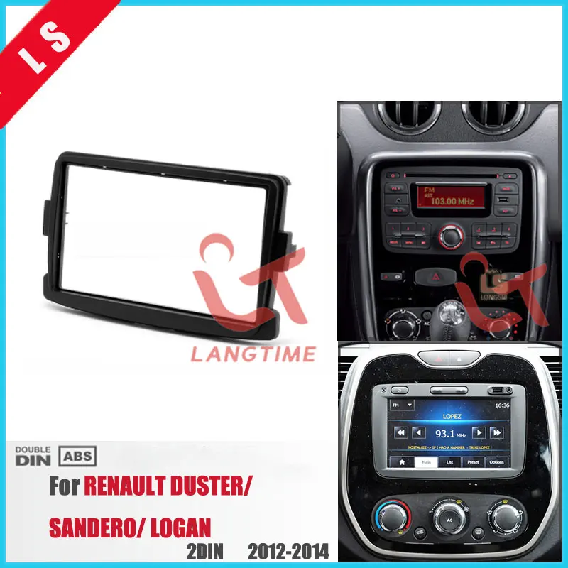 

2Din Car Radio Fascia for 2012 2013 2014 RENAULT DUSTER SANDERO LOGAN 2 DIN Auto Stereo Interface DVD Player Panel Dash Trim Kit