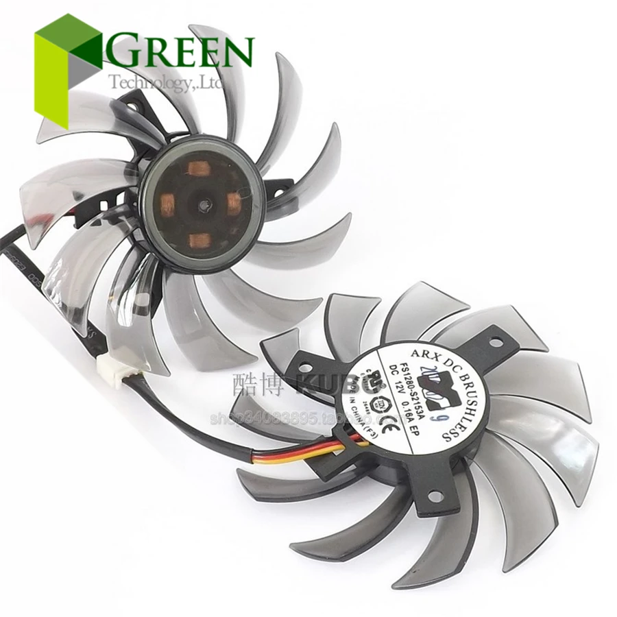 FS1280-S2153A 12V 0,16A 75MM VGA średnica wentylatora 39/40mm rozstaw otworów dla gigabajta GT240 GTX460 560 430 440 440 wentylator karty graficznej
