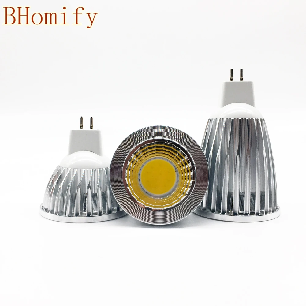 Foco Led Cob de alta potencia, lámpara Led MR16 GU5.3 COB 6w 9w 12w regulable t, lámpara de bombilla blanco frío cálido MR16DC12V GU5.3AC220V,