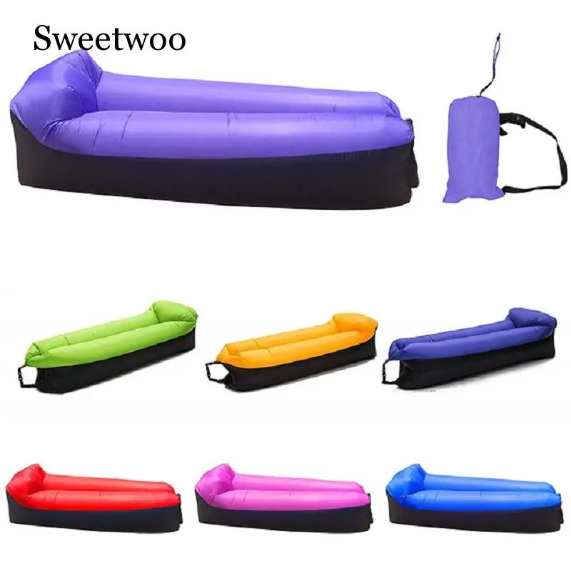 Camping Sleeping Bag Waterproof Inflatable Bag Lazy Sofa Camping Sleeping Bags Air Bed Adult Beach Lounge Chair Fast Folding