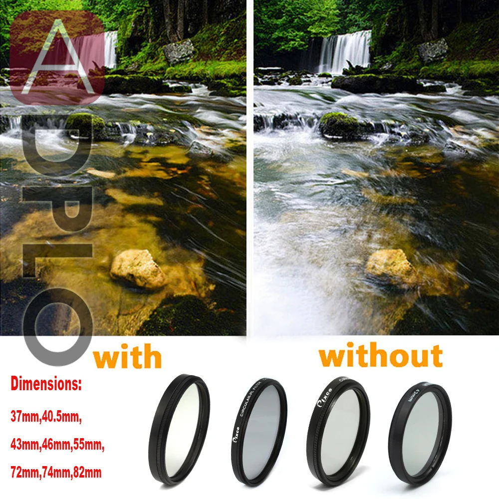 CIR-PL 37mm,40.5mm,43mm,46mm,55mm,72mm,74mm,82mm Circular Polarizing Digital Slim Lens Circular Polarizer Filter