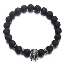 Lava Stone CZ Crown and Helmet Bracelet #4