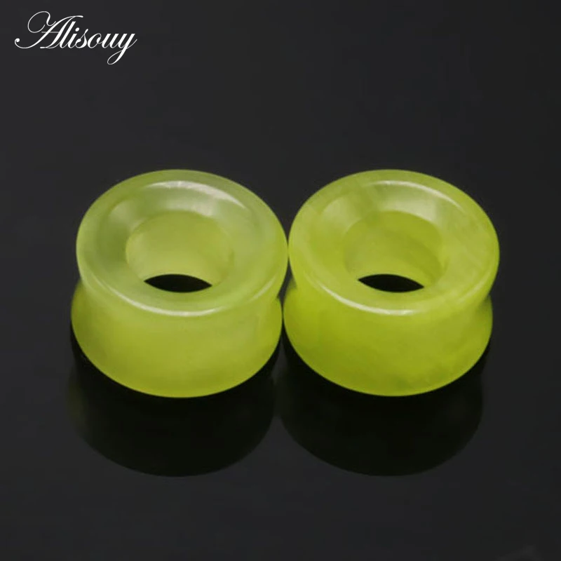 Alisouy 2pcs stone Ear Expander Piercing tunnel nature Stone Ear Plugs Tunnels Gauges 6-16mm ear Expander Body Piercing Jewelry