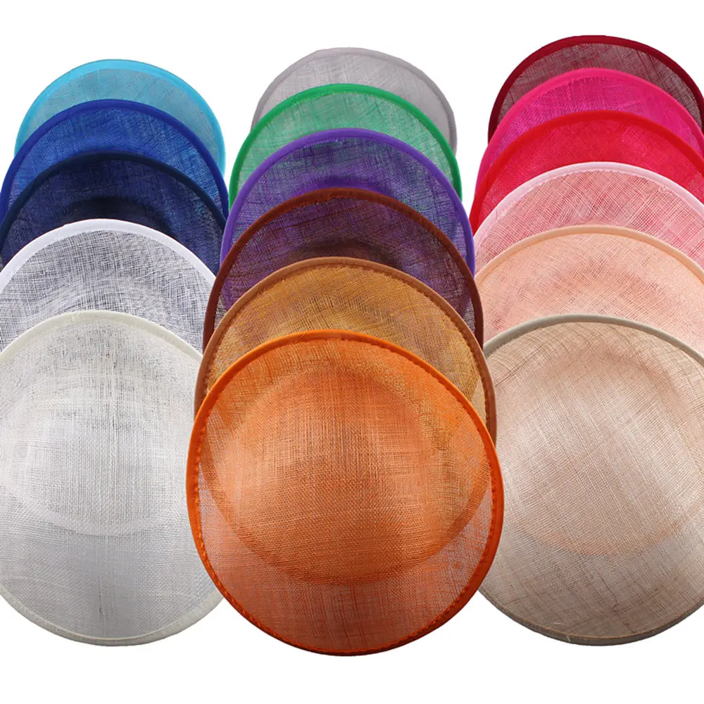 

12 COLORS 10"/25CM Solid Round Hats Handmade Sinamay Fascinator Base DIY Hair Accessories 12Pieces/Lot Wholesale