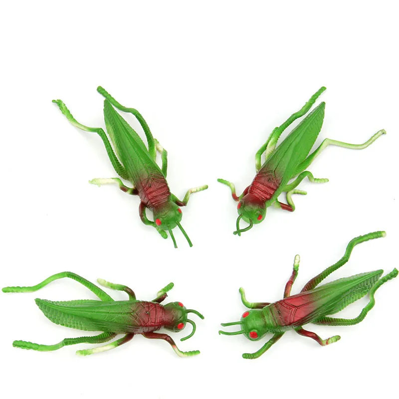 4PCS/ A LOT Locust Grasshopper  Insect  Model  Toys Soft TPR Material  Tricky Early AIDS Film Props