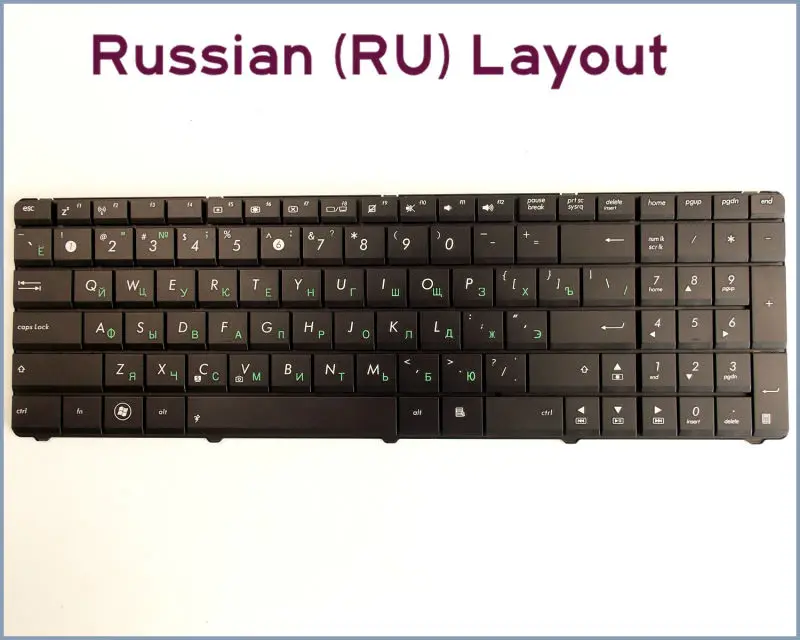 New Keyboard RU Russian Version For ASUS X53B X53T X53BR K53Z K73TA K73T X73B A53U A53E K54C Laptop