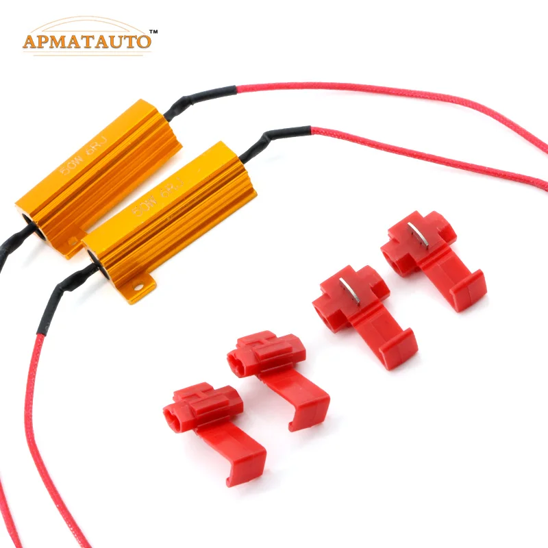 2pcs H1 H3.H4,H7,H8  H11 9006  HB4 9005 HB3 LED  HeadLight Fog Light No Error Canbus 50W Load Resistor Wiring Canceller Decoder