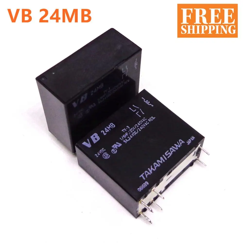 10PCS TAKAMISAWA RELAY VB24MB 24VDC 12V 16A 1NO / 5A 2NO HF HF115F-I replaces general
